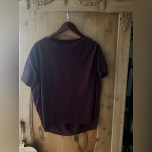 Burgundy Lululemon short sleeve workout top